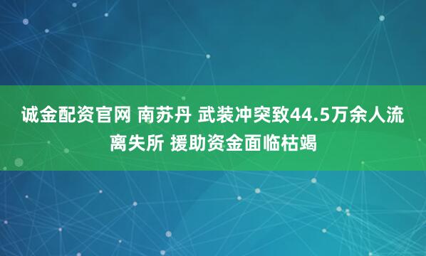 诚金配资官网 南苏丹 武装冲突致44.5万余人流离失所 援助资金面临枯竭