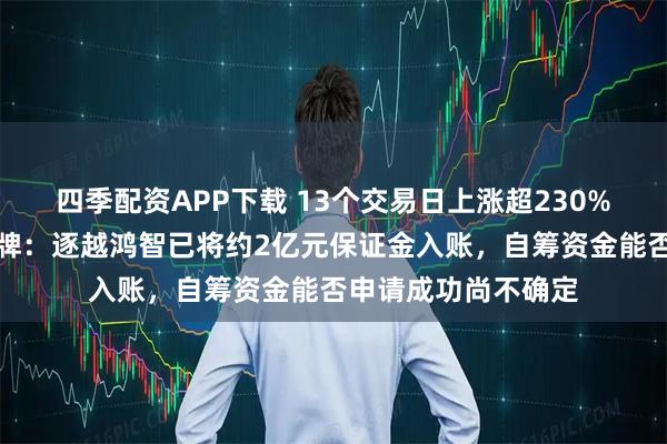 四季配资APP下载 13个交易日上涨超230%！嘉美包装明日复牌：逐越鸿智已将约2亿元保证金入账，自筹资金能否申请成功尚不确定